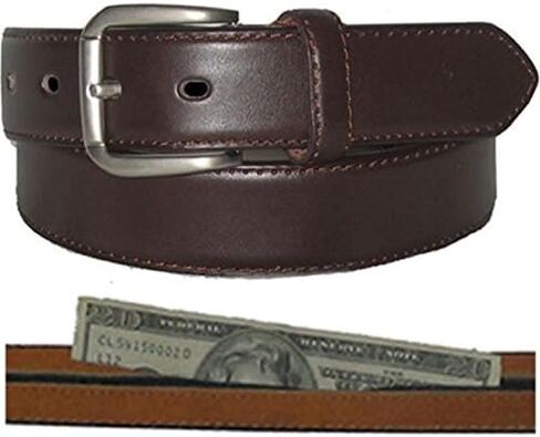 Leatherboss Genuine Leather Secret Money Holder Belt size 32 Through 56 (36), Brown in Saudi Arabia