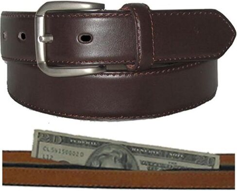 Leatherboss Genuine Leather Secret Money Holder Belt size 32 Through 56 (36), Brown in Saudi Arabia
