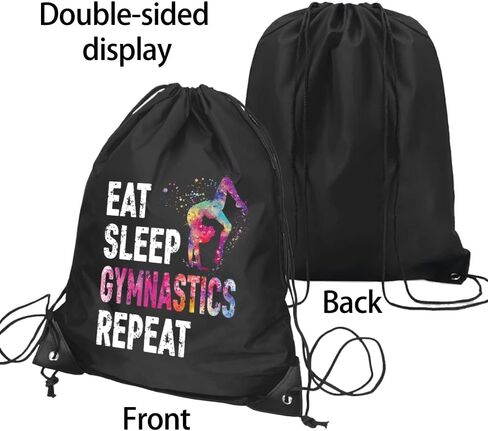 Pishovi Eat Sleep Gymnastics Repeat Drawstring Waterproof Backpack, Gymnastics Sports Bag for Man Women, Gymnastics Player Gifts, Gymnastics Gift for Gymnastics Lover, Gymnastics Lover Gift Idea, in Saudi Arabia