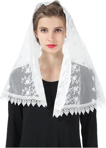 حجاب دانتيل جميل للكنيسة الكاثوليكية الكاتدرائية مصلى Mantilla 1st غطاء رأس بالتواصل اللاتينية قداس عيد الفصح in Saudi Arabia