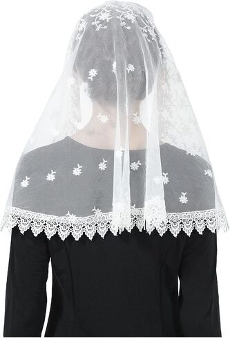 حجاب دانتيل جميل للكنيسة الكاثوليكية الكاتدرائية مصلى Mantilla 1st غطاء رأس بالتواصل اللاتينية قداس عيد الفصح in Saudi Arabia