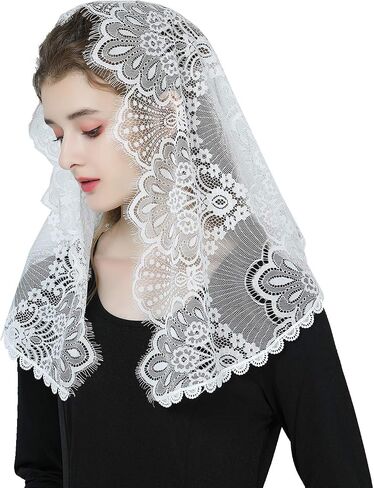 حجاب دانتيل جميل للكنيسة الكاثوليكية الكاتدرائية مصلى Mantilla 1st غطاء رأس بالتواصل اللاتينية قداس عيد الفصح in Saudi Arabia