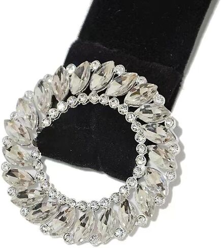 ICGSUQR Women Velvet Waist Belt Straps With Round Circle Rhinestone Buckle For Dresses Ladies Wedding Self-Tie Waistbands in Saudi Arabia
