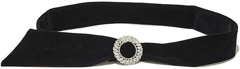 ICGSUQR Women Velvet Waist Belt Straps With Round Circle Rhinestone Buckle For Dresses Ladies Wedding Self-Tie Waistbands in Saudi Arabia