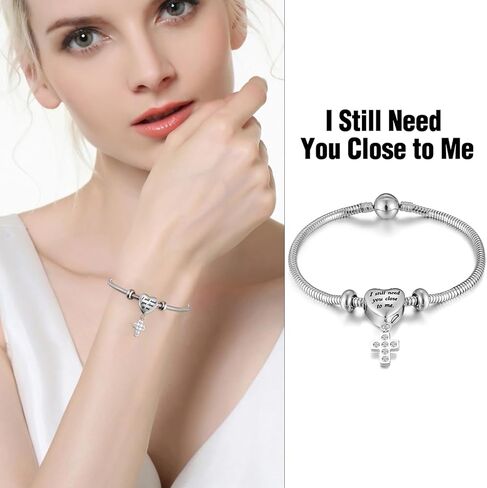 XIUDA سوار الجرة للرماد للنساء سوار حرق القلب للرماد الصليب الفولاذ المقاوم للصدأ مجوهرات حرق الجثث حامل رماد تذكاري in Kuwait