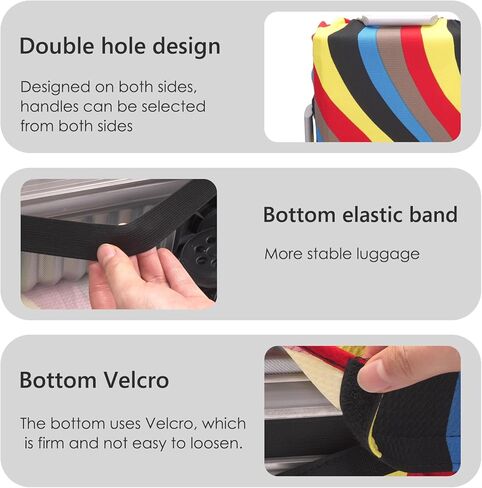 غطاء حماية لحقائب السفر من Adorila، غطاء حقيبة قابل للغسل يناسب الأمتعة مقاس 26-28 بوصة، غطاء واقٍ مرن لحقيبة السفر (XL، مموج) in Kuwait