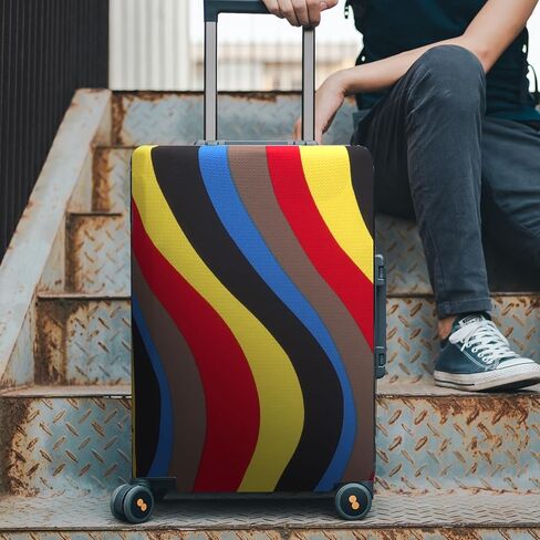 غطاء حماية لحقائب السفر من Adorila، غطاء حقيبة قابل للغسل يناسب الأمتعة مقاس 26-28 بوصة، غطاء واقٍ مرن لحقيبة السفر (XL، مموج) in Kuwait
