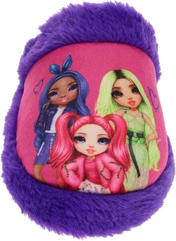 Rainbow High Girl's Slippers, Scuff Two-Tone House Shoe, Purple, Little Kid 8/9 to Big Kid 1/2 in Saudi Arabia