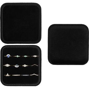 BLUTETE Velvet Jewelry Box Organizer | Ring Holder Case | Jewelry Small Travel Jewelry Storage | Portable Ring Earring Tray Organizer (Emerald Green) in Kuwait