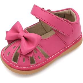 Little Mae's Boutique Mary Jane Squeaky Shoes for Toddler Girls, Ideal Walking Shoes with Removable Squeaker and Adjustable Strap - Soft Sole Shoes for Little Girls
