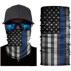 Van & Company Multifunctional Neck Gaiter, American Flag/Thin blue line,One Size in Saudi Arabia