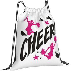 Cheerleading Unisex Drawstring Gym String Bag Drawstring Backpack Waterproof Light Durable Sack Pack Sport Cinch Bag Gifts
