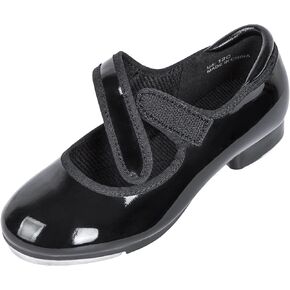 Linodes Upgraded Unisex-Child Easy Strap Tap Shoe with Anti-Slip Sole Patch for Girls and Boys Maryjane Dance Flat