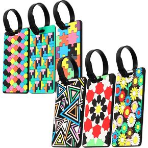 بطاقات امتعة من السيليكون مع بطاقة اسم، 6 قطع من ملصقات الامتعة لحقائب السفر in Kuwait