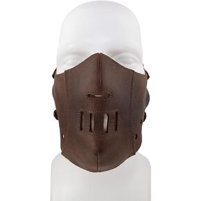 Hide & Play, Muzzle Mask Handmade from Full Grain Leather, Ideal for Cosplay, Halloween, Performances, Films, Shows & Concerts - Bourbon Brown in Kuwait