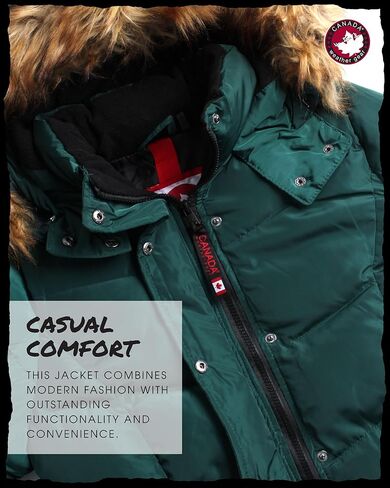 معطف شتوي للنساء من CANADA WEATHER GEAR - سترة تزلج معزولة ثقيلة الوزن - ملابس خارجية سترة ثلجية (S-XL) in Kuwait