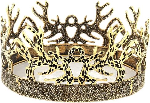 فستان فاخر من LEEMASING Crown Antlers من العصور الوسطى للملك، إكسسوار زي الهالوين للتصوير الفوتوغرافي لحفلات أعياد الميلاد in Kuwait