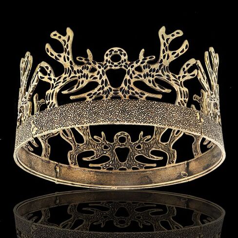 فستان فاخر من LEEMASING Crown Antlers من العصور الوسطى للملك، إكسسوار زي الهالوين للتصوير الفوتوغرافي لحفلات أعياد الميلاد in Kuwait
