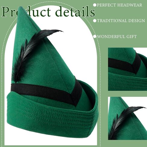 Xtinmee 4 Pcs Felt Hat Oktoberfest Role Hat Green Tyrolean Hat for Halloween Costumes Party in Saudi Arabia