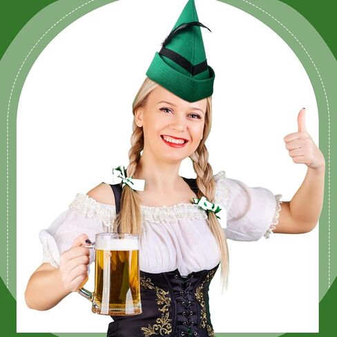 Xtinmee 4 Pcs Felt Hat Oktoberfest Role Hat Green Tyrolean Hat for Halloween Costumes Party in Saudi Arabia