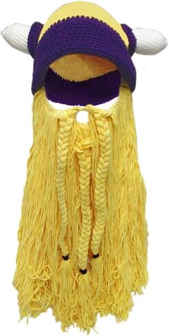Viking Hat with Removable Beard Knitted Novelty Hat in Saudi Arabia