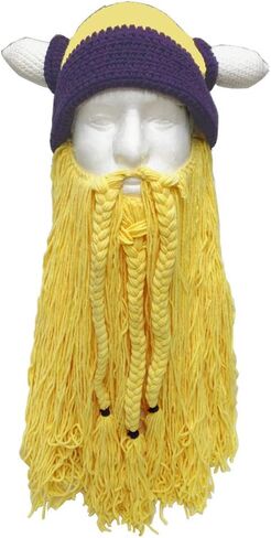 Viking Hat with Removable Beard Knitted Novelty Hat in Saudi Arabia