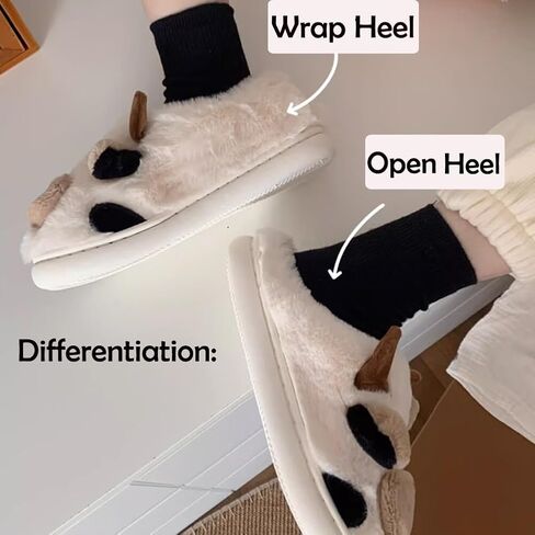 Cow Slipper for Girls and Boys, Toddler Kids Cute Soft Plush Warm Cozy Animal Home House Slippers, Indoor Outdoor Cozy Trendy Slip-On Slipper in Kuwait