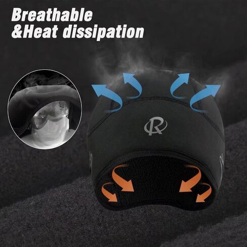 قبعة ROTTO Skull Cap خوذة بطانة حرارية مع أغطية للأذن وفتحات للنظارات للرجال والنساء in Kuwait