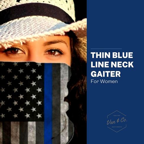 Van & Company Multifunctional Neck Gaiter, American Flag/Thin blue line,One Size in Saudi Arabia