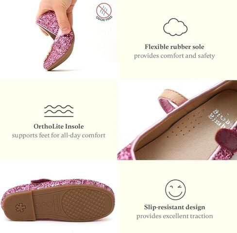 أحذية Bimbobimba للفتيات ذات إبزيم حجر الراين اللامع ماري جين المسطحة للأطفال الصغار in Kuwait