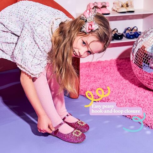 أحذية Bimbobimba للفتيات ذات إبزيم حجر الراين اللامع ماري جين المسطحة للأطفال الصغار in Kuwait