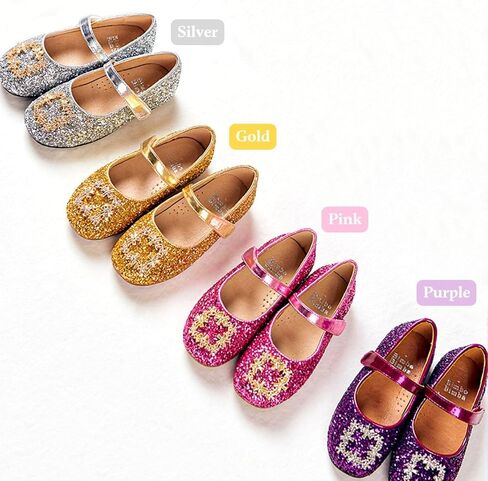 أحذية Bimbobimba للفتيات ذات إبزيم حجر الراين اللامع ماري جين المسطحة للأطفال الصغار in Kuwait