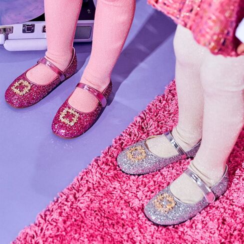 أحذية Bimbobimba للفتيات ذات إبزيم حجر الراين اللامع ماري جين المسطحة للأطفال الصغار in Kuwait