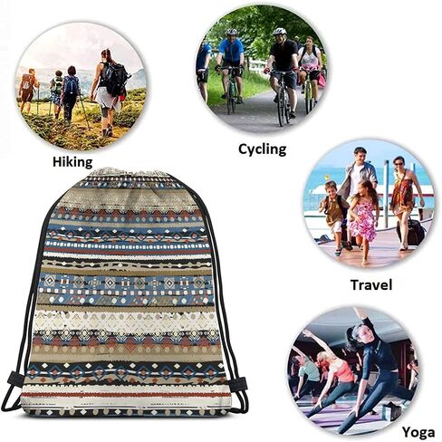 Beabes البوهيمي الرجعية المشارب الرباط أكياس حقيبة الظهر حقيبة بوهو تصميم القبلية طباعة Ikat العرقية نمط ريفي الرياضة الصالة الرياضية كيس الرباط حقيبة سلسلة حقيبة حقيبة اليوغا للرجال النساء in Saudi Arabia