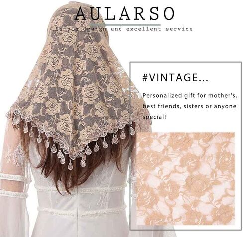 Aularso حجاب الكنيسة الدانتيل وشاح الزفاف الأزهار شرابة شال حجاب Mantilla لينة تول مطرزة الحجاب الجماعي الزفاف للنساء in Saudi Arabia
