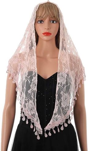 Aularso حجاب الكنيسة الدانتيل وشاح الزفاف الأزهار شرابة شال حجاب Mantilla لينة تول مطرزة الحجاب الجماعي الزفاف للنساء in Saudi Arabia