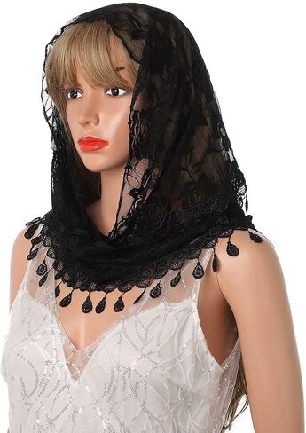Aularso حجاب الكنيسة الدانتيل وشاح الزفاف الأزهار شرابة شال حجاب Mantilla لينة تول مطرزة الحجاب الجماعي الزفاف للنساء in Saudi Arabia