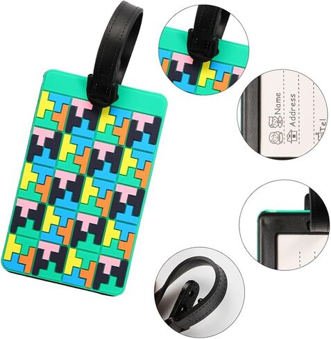 بطاقات امتعة من السيليكون مع بطاقة اسم، 6 قطع من ملصقات الامتعة لحقائب السفر in Kuwait