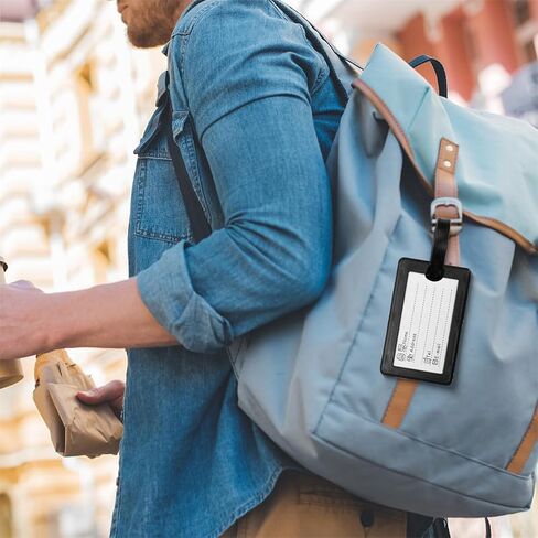 بطاقات امتعة من السيليكون مع بطاقة اسم، 6 قطع من ملصقات الامتعة لحقائب السفر in Kuwait