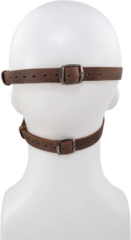 Hide & Play, Muzzle Mask Handmade from Full Grain Leather, Ideal for Cosplay, Halloween, Performances, Films, Shows & Concerts - Bourbon Brown in Kuwait