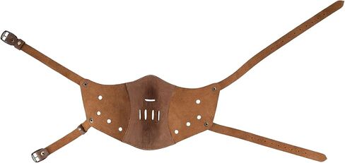 Hide & Play, Muzzle Mask Handmade from Full Grain Leather, Ideal for Cosplay, Halloween, Performances, Films, Shows & Concerts - Bourbon Brown in Kuwait