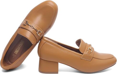 حذاء نسائي من DREAM PAIRS بكعب متوسط ​​مكتنز، حذاء مريح سهل الارتداء، حذاء كاجوال أنيق وعصري للعمل in Kuwait