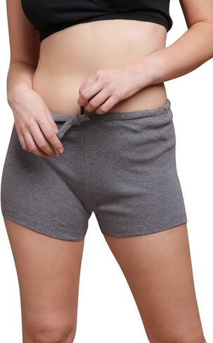 Cottonique Women's Hypoallergenic Drawstring Boxer Shorts Made from 100% Organic Cotton (2/Pack | Colored) (as1, Numeric, Numeric_5, Regular, Regular, Melange Grey, 8, Relaxed) in Saudi Arabia