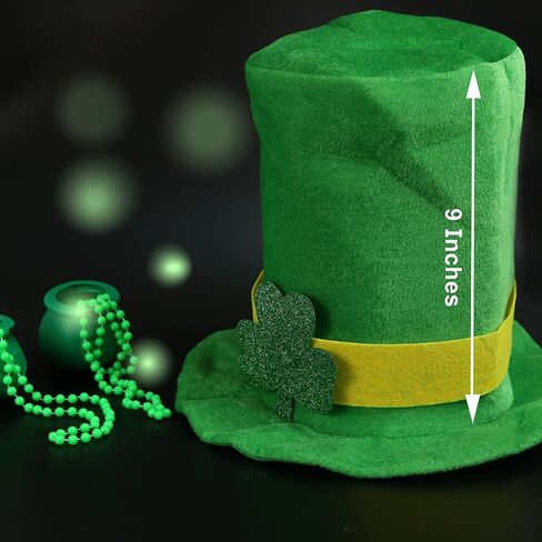 GiftExpress St Patrick Green Shamrock Top Hat, Green and Yellow, One size in Saudi Arabia