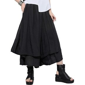 ellazhu Women's Loose Fit Wide Leg Pants with Side Pockets for Casual Lounge Wear Culottes Style GY2416 A in Kuwait