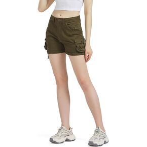 Toumett Cargo Shorts للنساء شورت كاجوال قطن مريح مقاس 3.5 بوصة شورت داخلي مع جيوب للمشي لمسافات طويلة والسفر ملابس الشارع