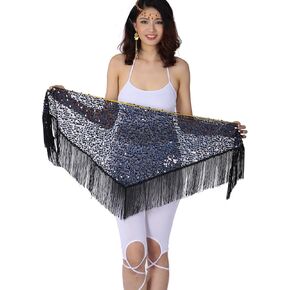 ZLTdream Women's Latin Belly Dance Triangle Hip Scarf with Tassel