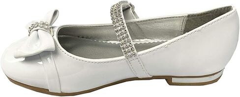 Gwen & Zoe Girl Dress Flats Shoes for Weddings, Christmas and Parties - Big and Little Girl Flats, Toddler, First Communion with Rhinestone Strap in Saudi Arabia