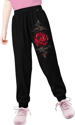 Showudesigns Sweatpants للفتيات 4-15 سنة السراويل الرياضية عارضة مع جيوب in Kuwait