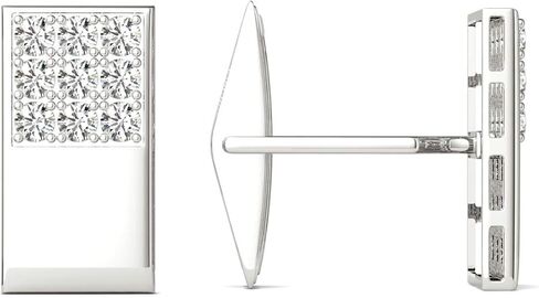 Vaarya 3/4 Ctw Diamond Cufflinks AGS Certified GH/SI1-SI2 14K White Gold in Kuwait